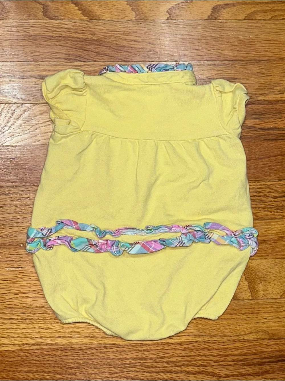 Ralph Lauren Yellow One-Piece Romper with Ruffle Trim 12M